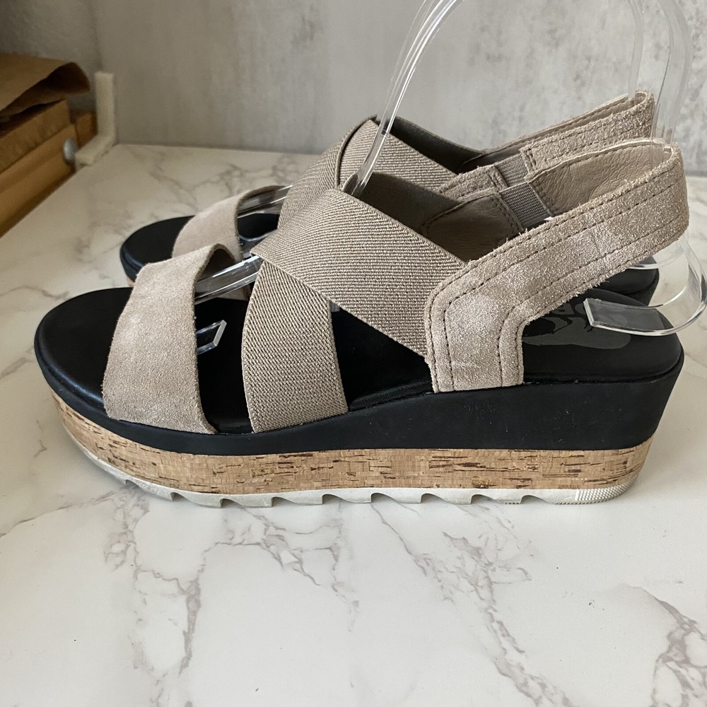 Sorel Beige Taupe Platform Sandals - Picture 3 of 11